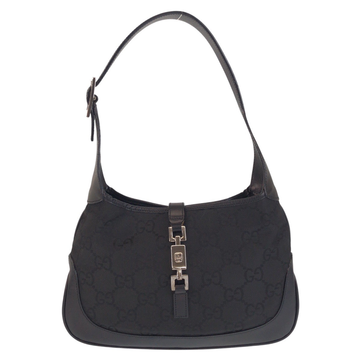 15526
GUCCI グッチ ジャッキー ブラック 黒 GGキャンバス / レザー 001 3735 ショルダーバッグ  レディース