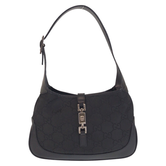 15526
GUCCI グッチ ジャッキー ブラック 黒 GGキャンバス / レザー 001 3735 ショルダーバッグ  レディース