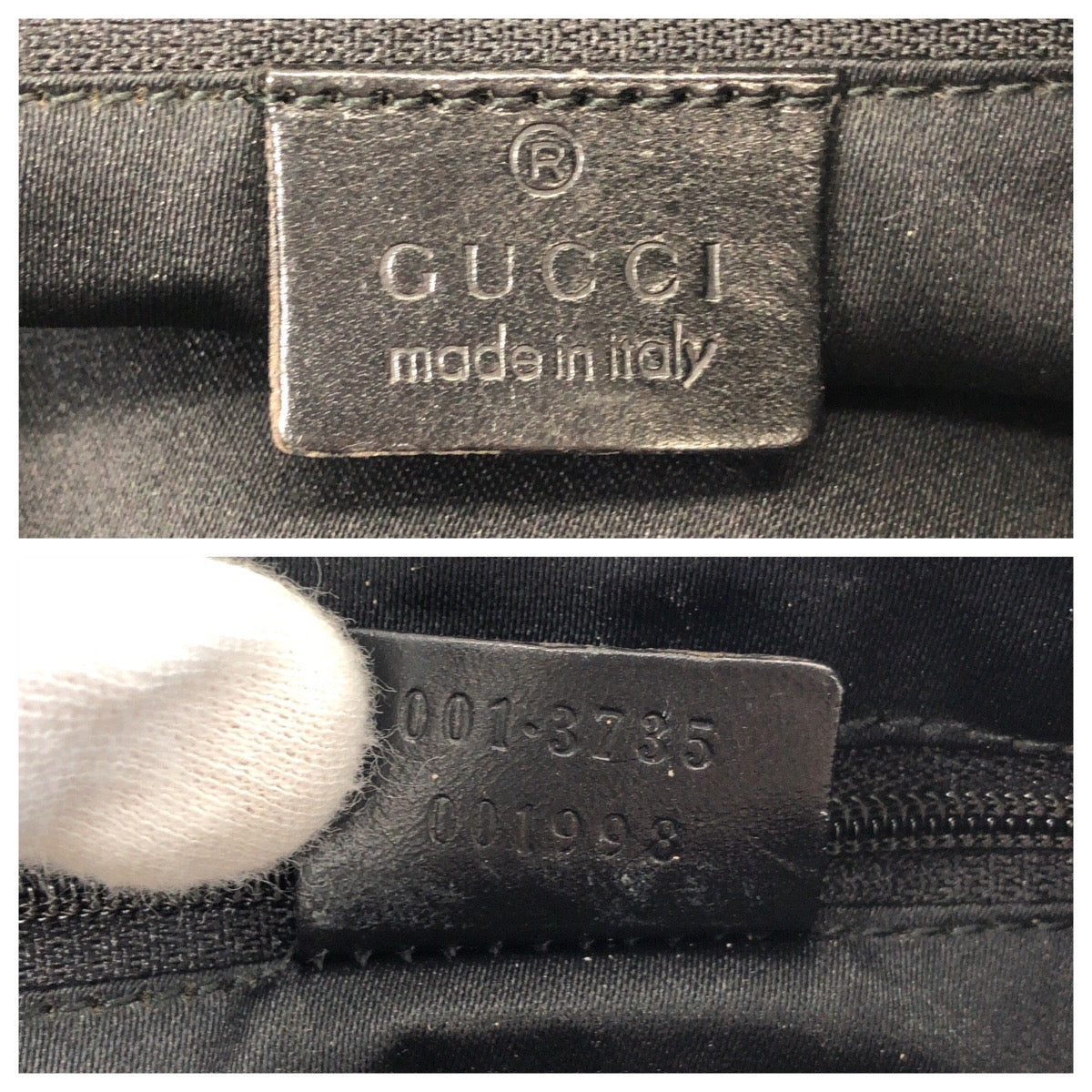 15526
GUCCI グッチ ジャッキー ブラック 黒 GGキャンバス / レザー 001 3735 ショルダーバッグ  レディース