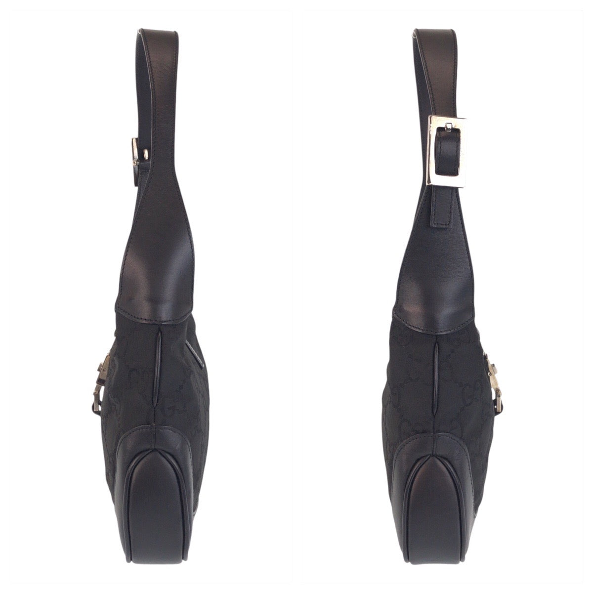 15526
GUCCI グッチ ジャッキー ブラック 黒 GGキャンバス / レザー 001 3735 ショルダーバッグ  レディース