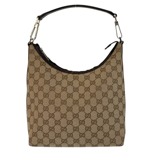 15529
GUCCI グッチ ベージュ ブラウン GGキャンバス / レザー 000 0602 ショルダーバッグ  レディース