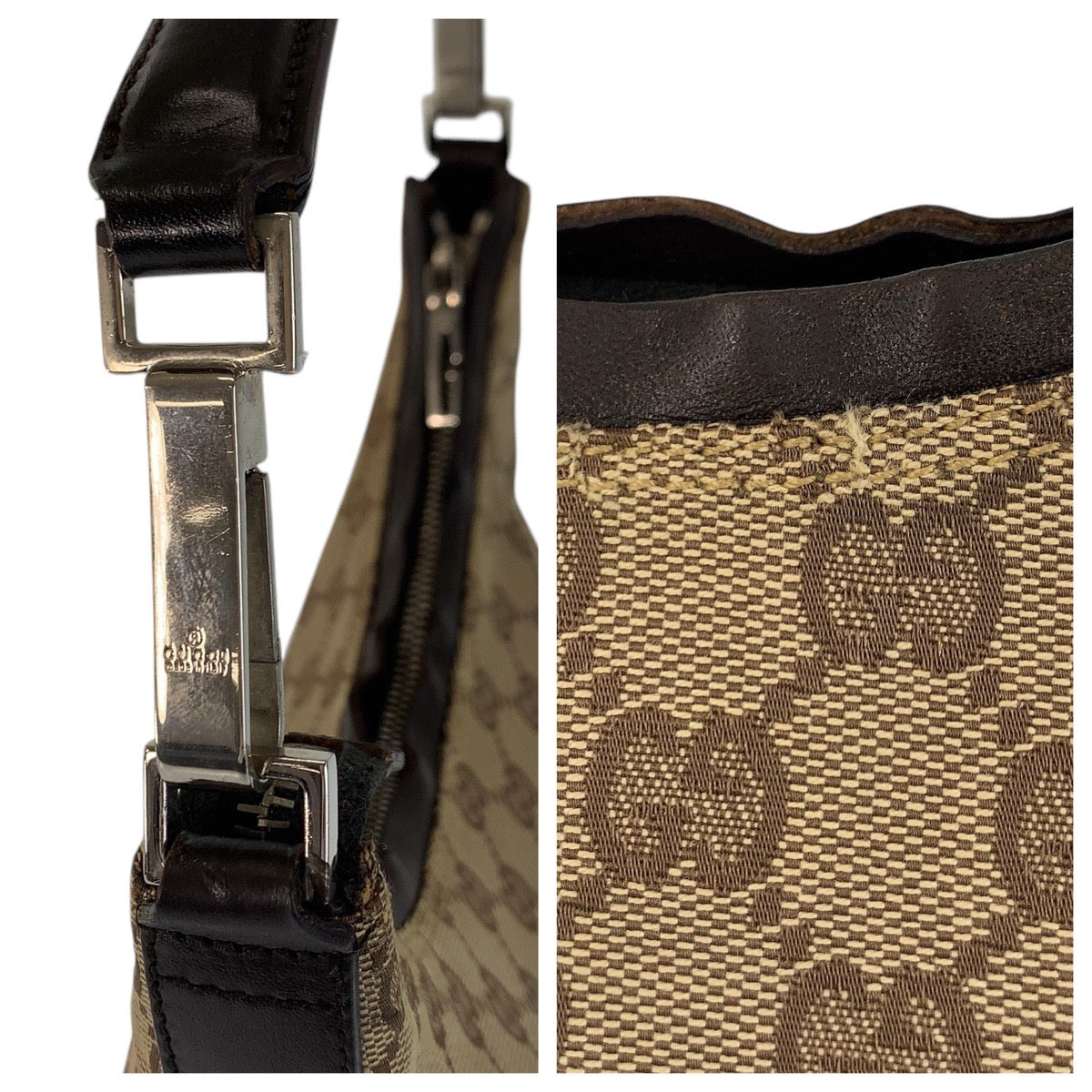 15529
GUCCI グッチ ベージュ ブラウン GGキャンバス / レザー 000 0602 ショルダーバッグ  レディース