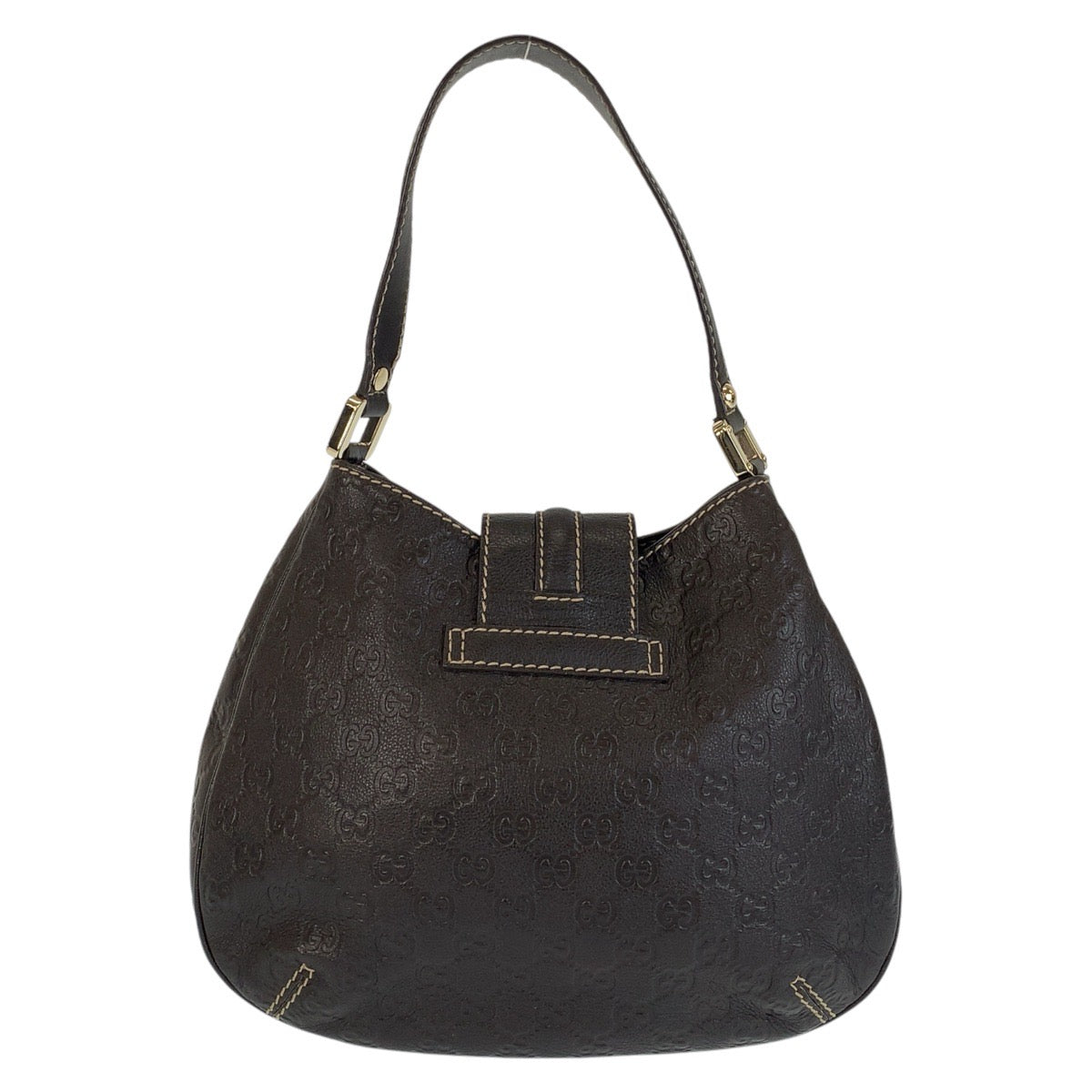 15531
GUCCI グッチ グッチシマ ブラウン ゴールド金具 レザー 233608 ショルダーバッグ  レディース