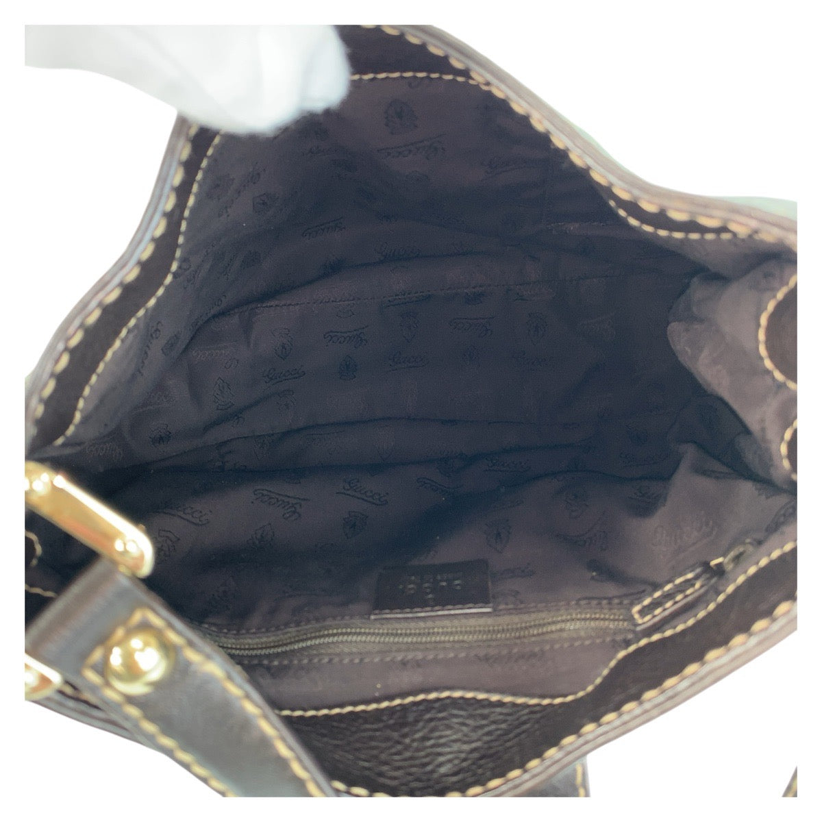 15531
GUCCI グッチ グッチシマ ブラウン ゴールド金具 レザー 233608 ショルダーバッグ  レディース