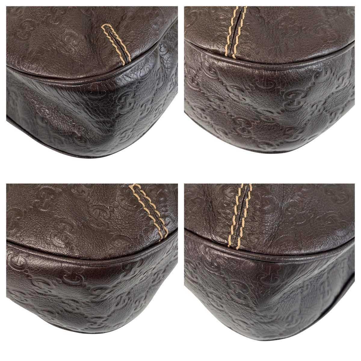 15531
GUCCI グッチ グッチシマ ブラウン ゴールド金具 レザー 233608 ショルダーバッグ  レディース