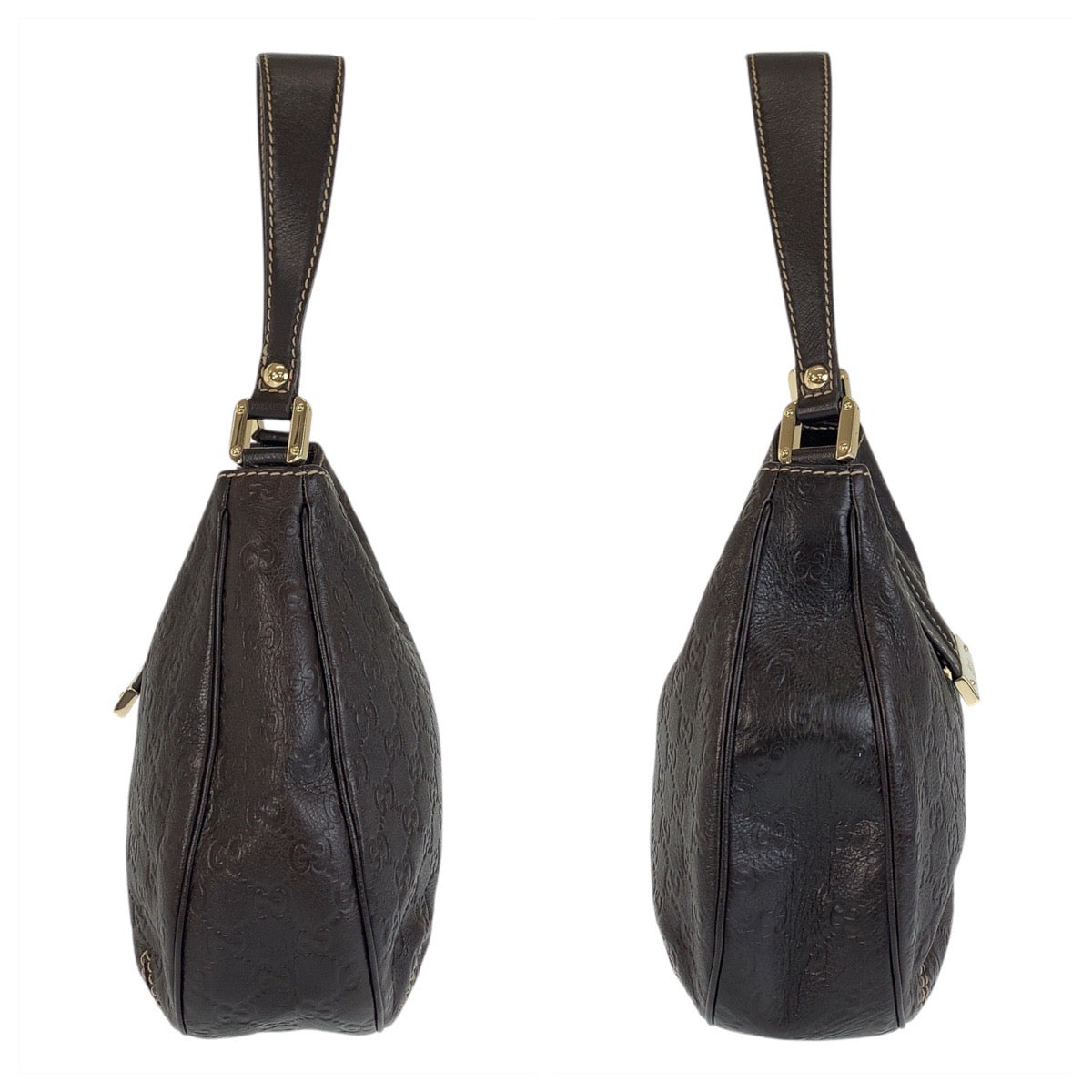 15531
GUCCI グッチ グッチシマ ブラウン ゴールド金具 レザー 233608 ショルダーバッグ  レディース