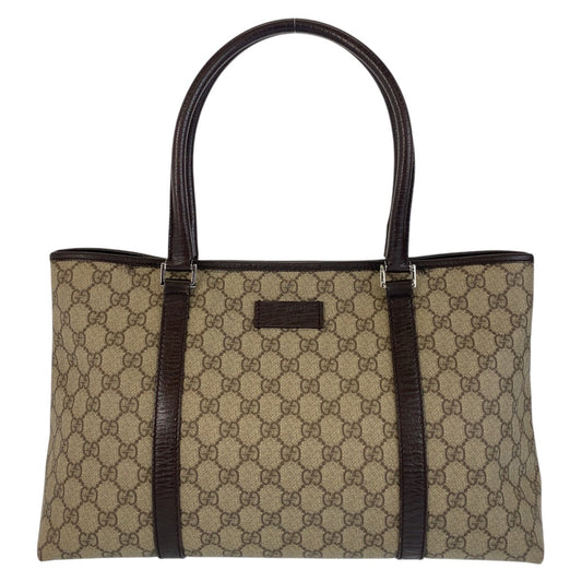 15532
GUCCI グッチ ベージュ ブラウン GGスプリームキャンバス / レザー 114595 トートバッグ ショルダーバッグ  レディース