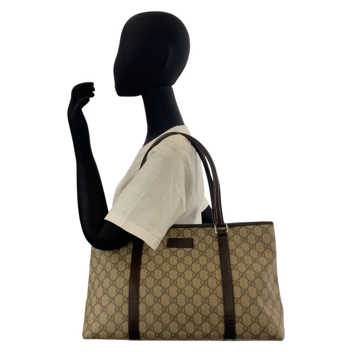 15532
GUCCI グッチ ベージュ ブラウン GGスプリームキャンバス / レザー 114595 トートバッグ ショルダーバッグ  レディース