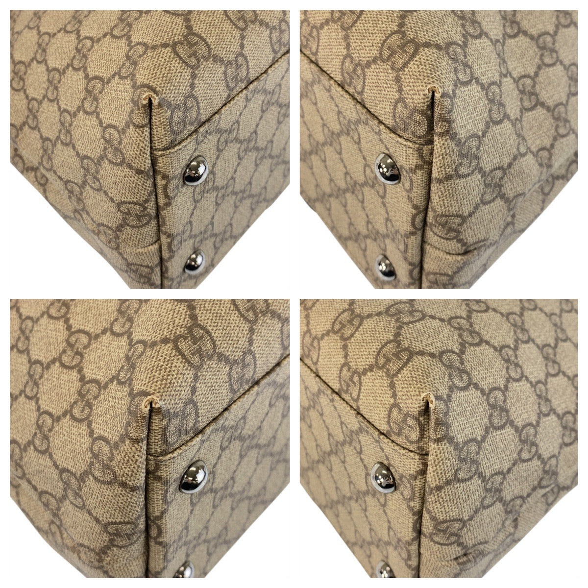 15532
GUCCI グッチ ベージュ ブラウン GGスプリームキャンバス / レザー 114595 トートバッグ ショルダーバッグ  レディース