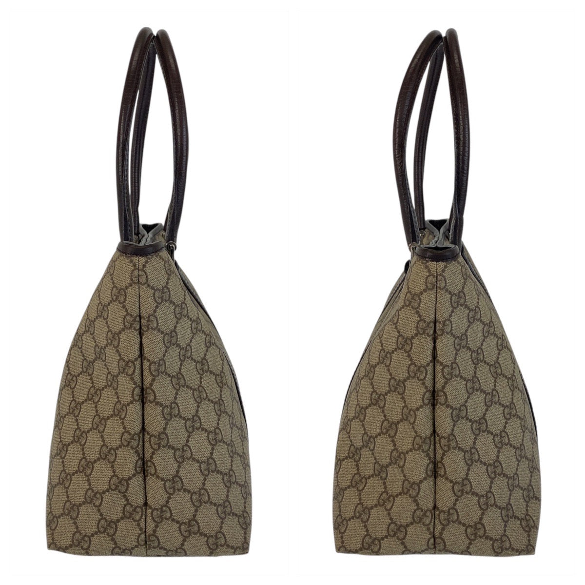 15532
GUCCI グッチ ベージュ ブラウン GGスプリームキャンバス / レザー 114595 トートバッグ ショルダーバッグ  レディース