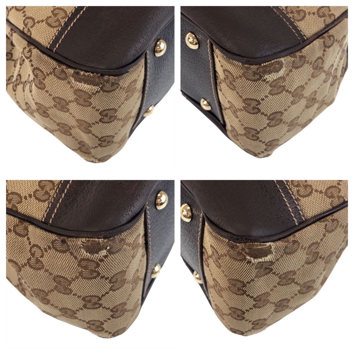 15536
GUCCI グッチ プリンシー ブラウン ベージュ ゴールド金具 GGキャンバス / レザー 16805 トート ショルダーバッグ  レディース
