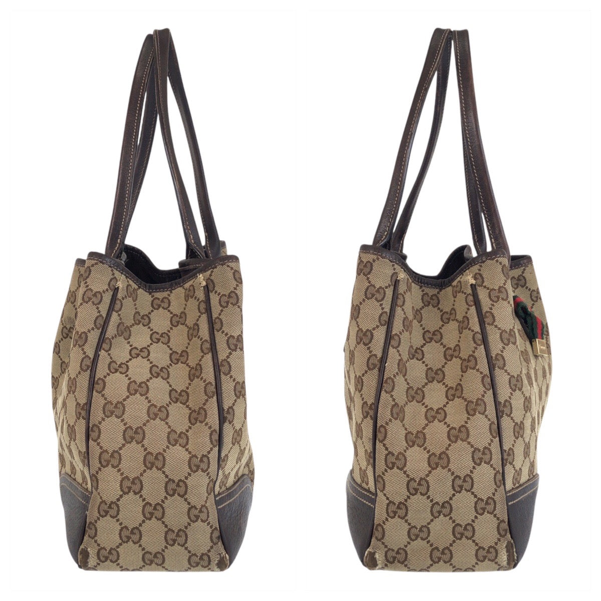 15536
GUCCI グッチ プリンシー ブラウン ベージュ ゴールド金具 GGキャンバス / レザー 16805 トート ショルダーバッグ  レディース