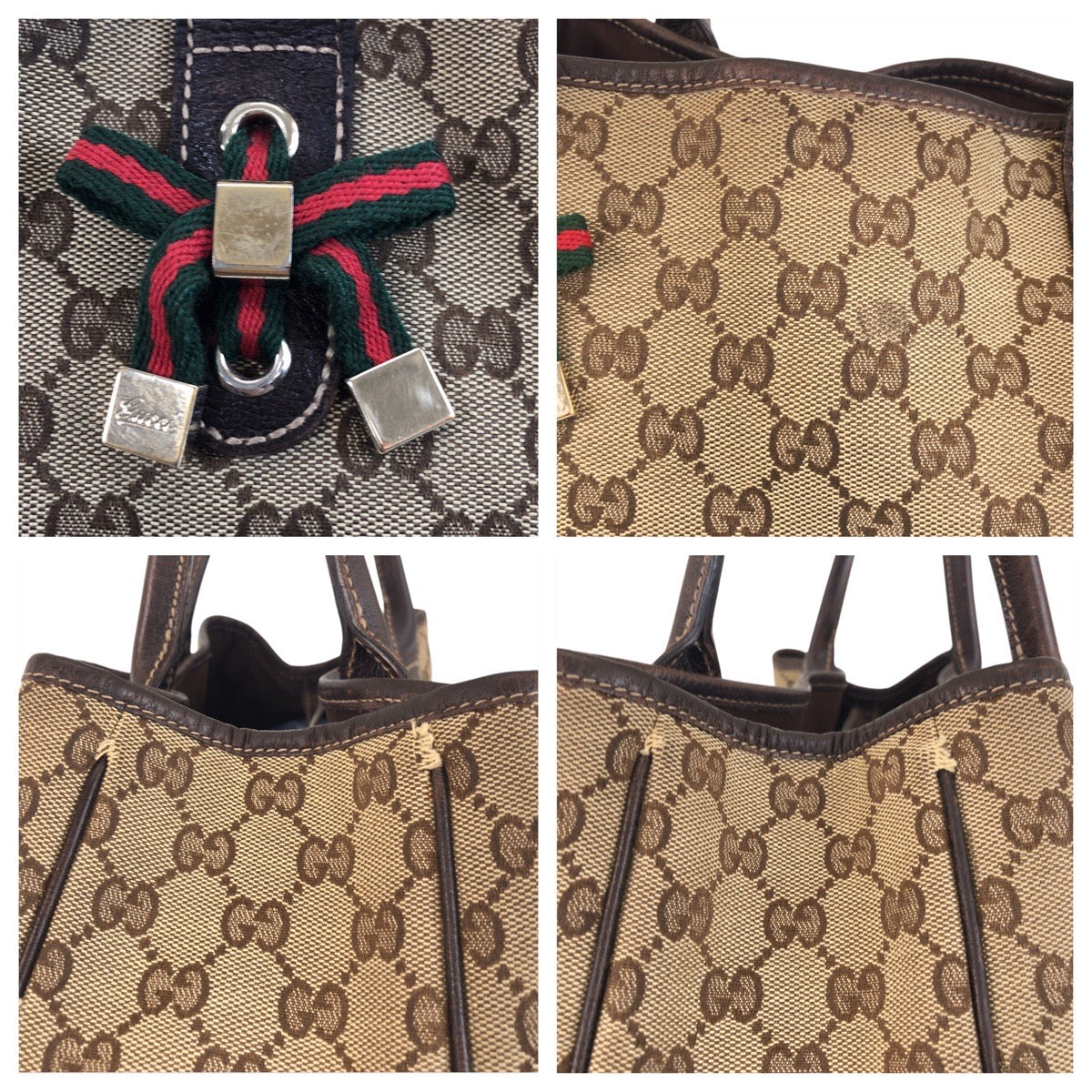 15536
GUCCI グッチ プリンシー ブラウン ベージュ ゴールド金具 GGキャンバス / レザー 16805 トート ショルダーバッグ  レディース