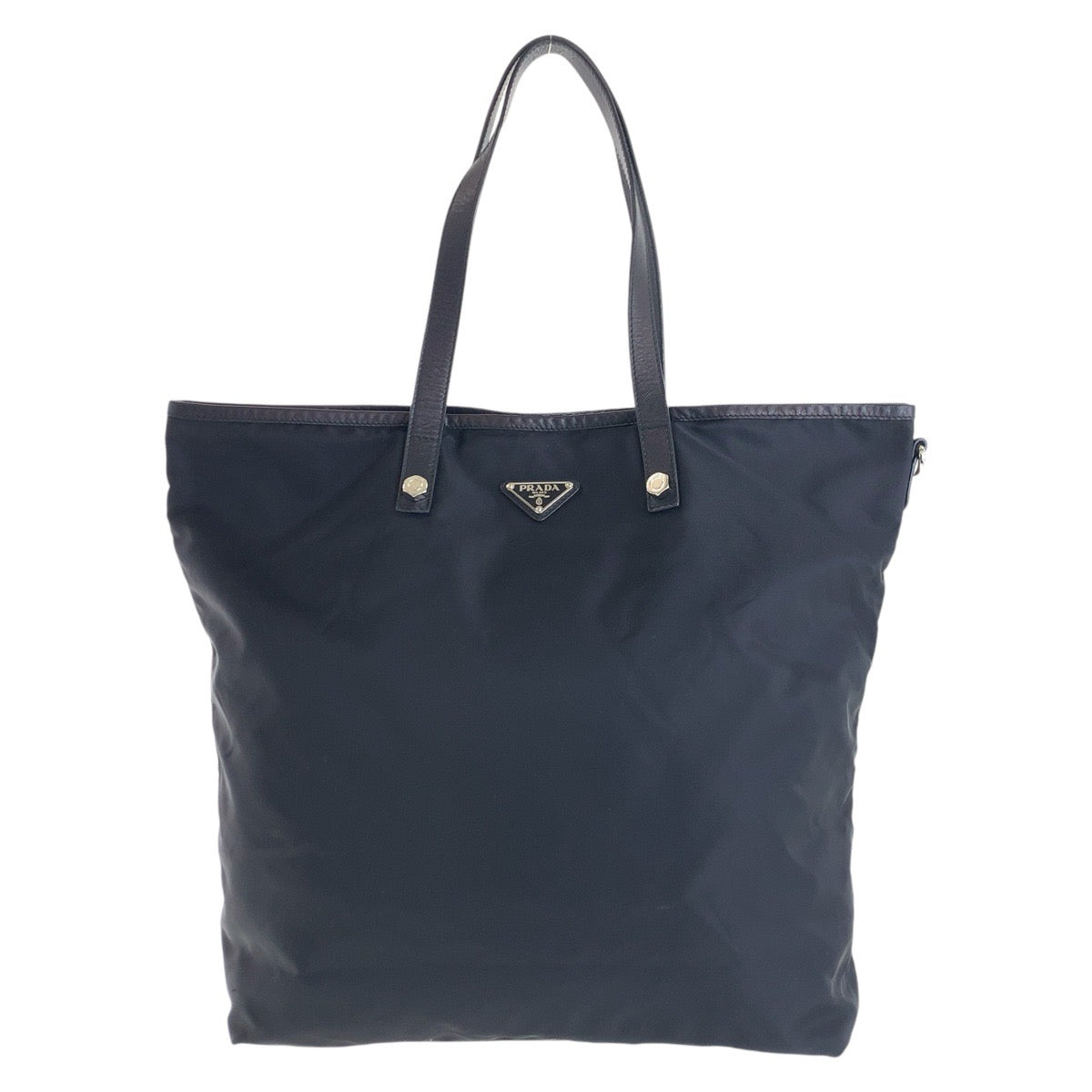 15538
PRADA プラダ ロボットコレクション テスート 三角ロゴプレート ブラック 黒 シルバー金具 ナイロン トートバッグ ショルダーバッグ  レディース