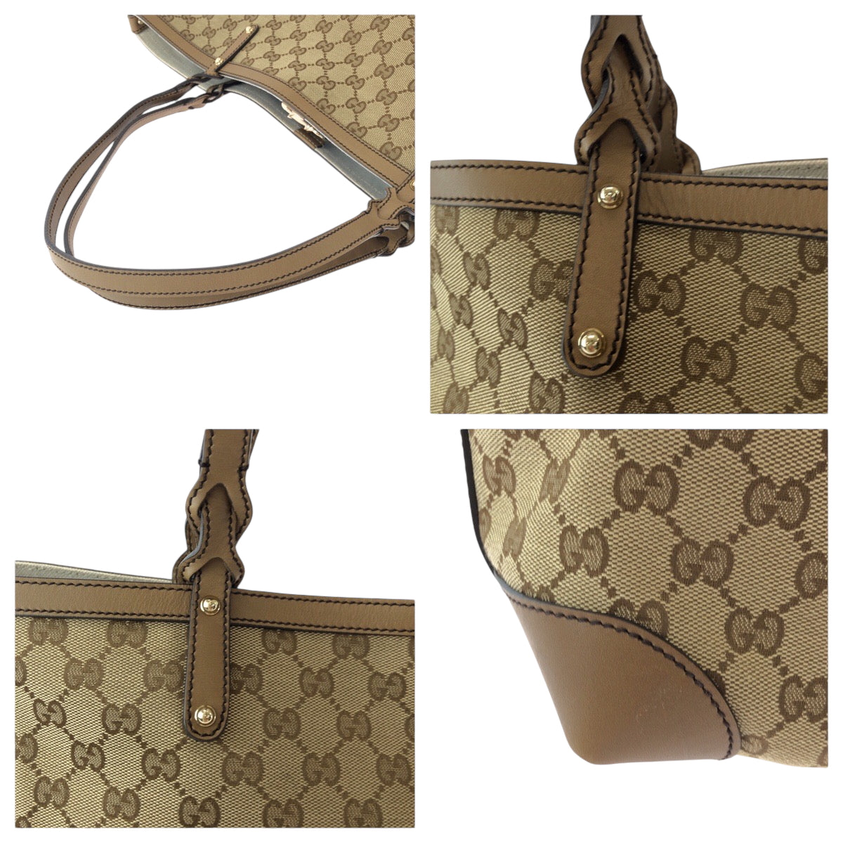 15539
GUCCI グッチ ブラウン ゴールド金具 GGキャンバス 247209 トートバッグ ショルダーバッグ  レディース