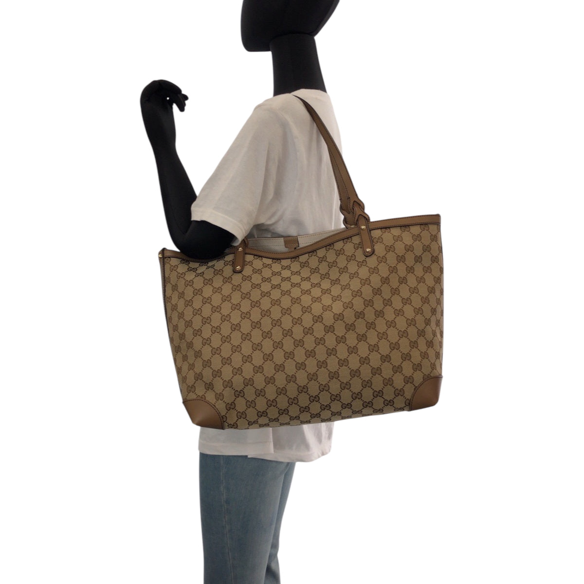 15539
GUCCI グッチ ブラウン ゴールド金具 GGキャンバス 247209 トートバッグ ショルダーバッグ  レディース