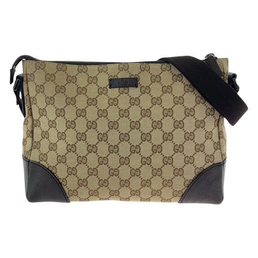 15540
GUCCI グッチ ベージュ ブラウン GGキャンバス / レザー 114273 斜め掛け ショルダーバッグ  レディース ABP41