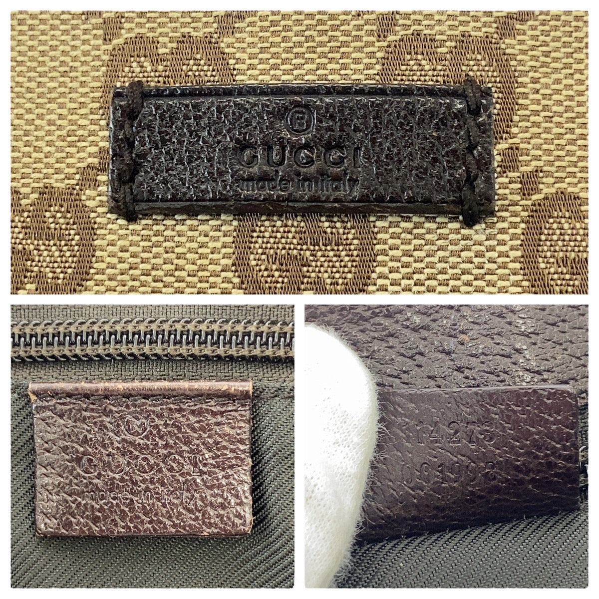 15540
GUCCI グッチ ベージュ ブラウン GGキャンバス / レザー 114273 斜め掛け ショルダーバッグ  レディース ABP41