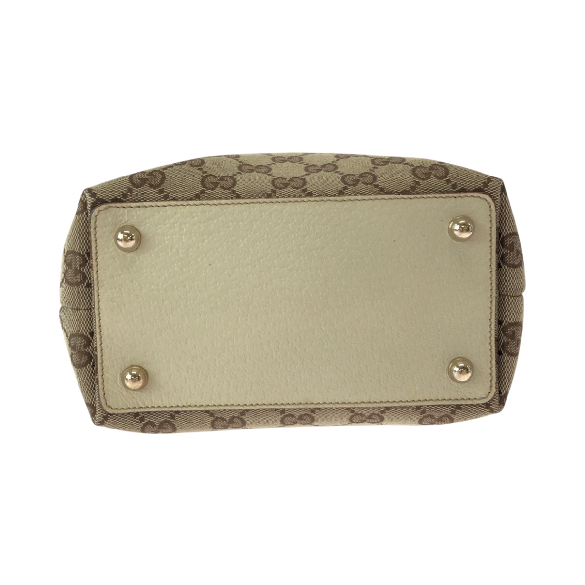 15541
GUCCI グッチ ブラウン アイボリー ゴールド金具 GGキャンバス 120840 トートバッグ ショルダーバッグ  レディース A39