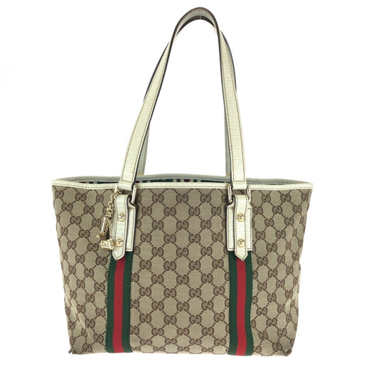 15542
GUCCI グッチ シェリーライン ベージュ アイボリー ゴールド金具 GGキャンバス 137396 トートバッグ ショルダーバッグ  レディース