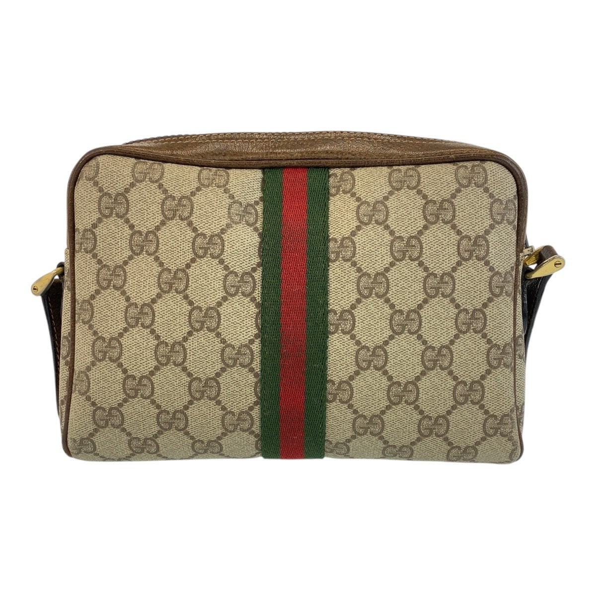 15546
GUCCI グッチ シェリーライン ベージュ ブラウン ゴールド金具 GGスプリームキャンバス / レザー 51 01 3552 ショルダーバッグ ポシェット  レディース AB25