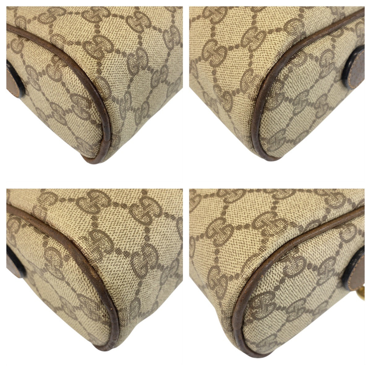 15546
GUCCI グッチ シェリーライン ベージュ ブラウン ゴールド金具 GGスプリームキャンバス / レザー 51 01 3552 ショルダーバッグ ポシェット  レディース AB25