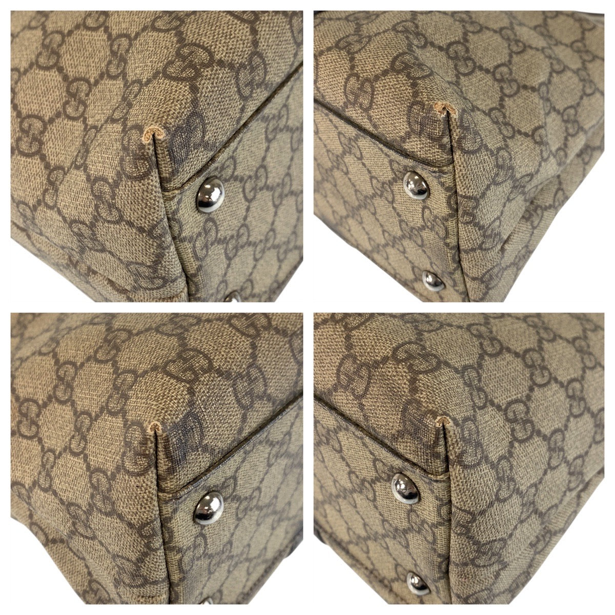 15548
GUCCI グッチ ベージュ ブラウン GGスプリームキャンバス / レザー 114595 トートバッグ ショルダーバッグ  レディース