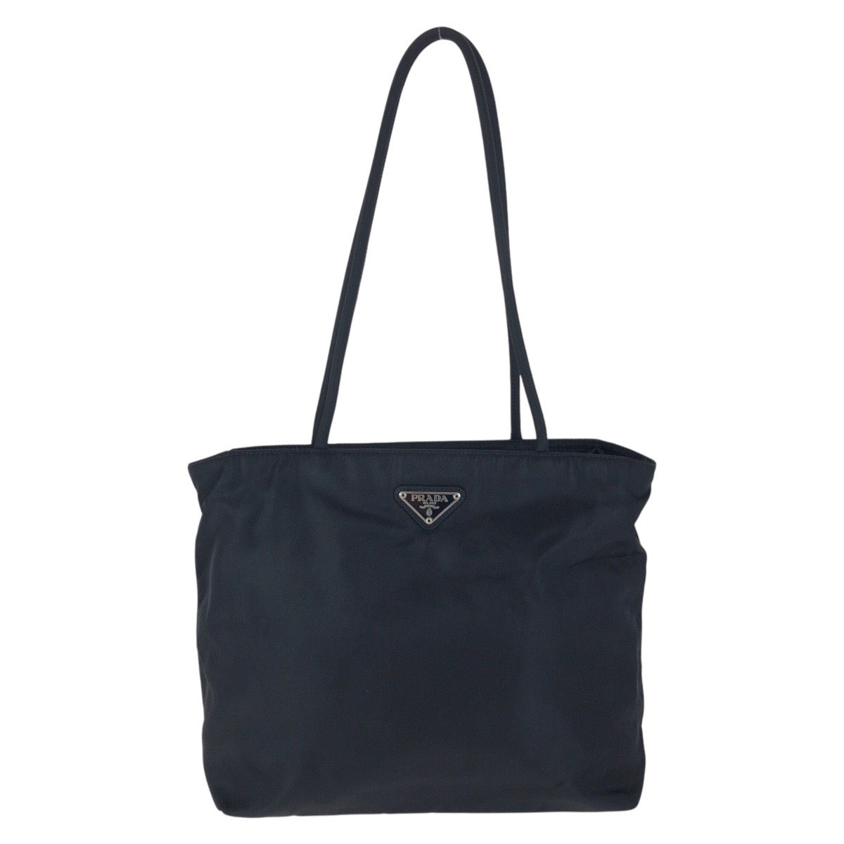 15549
PRADA プラダ テスート 三角ロゴプレート ブラック 黒 シルバー金具 ナイロン トートバッグ ショルダーバッグ  レディース