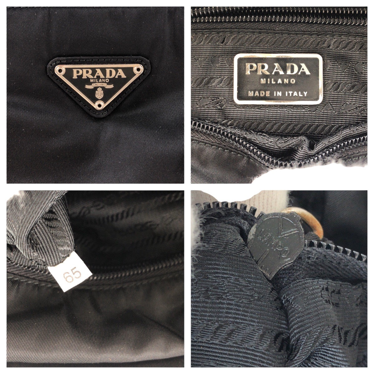 15549
PRADA プラダ テスート 三角ロゴプレート ブラック 黒 シルバー金具 ナイロン トートバッグ ショルダーバッグ  レディース