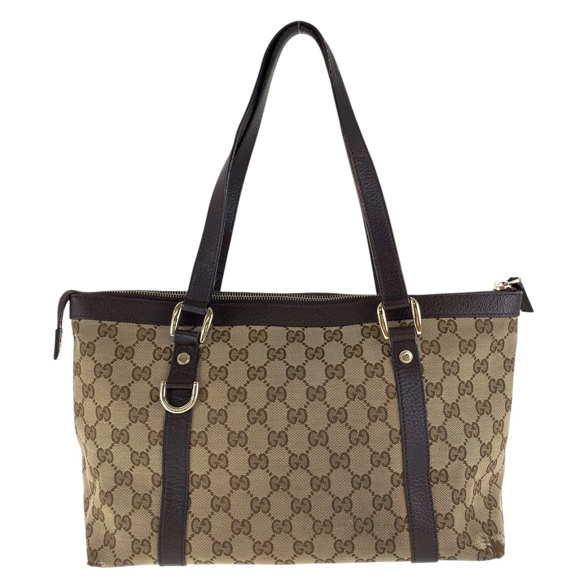 15550
GUCCI グッチ ブラウン ゴールド金具 GGキャンバス / レザー 141470 トートバッグ ショルダーバッグ  レディース