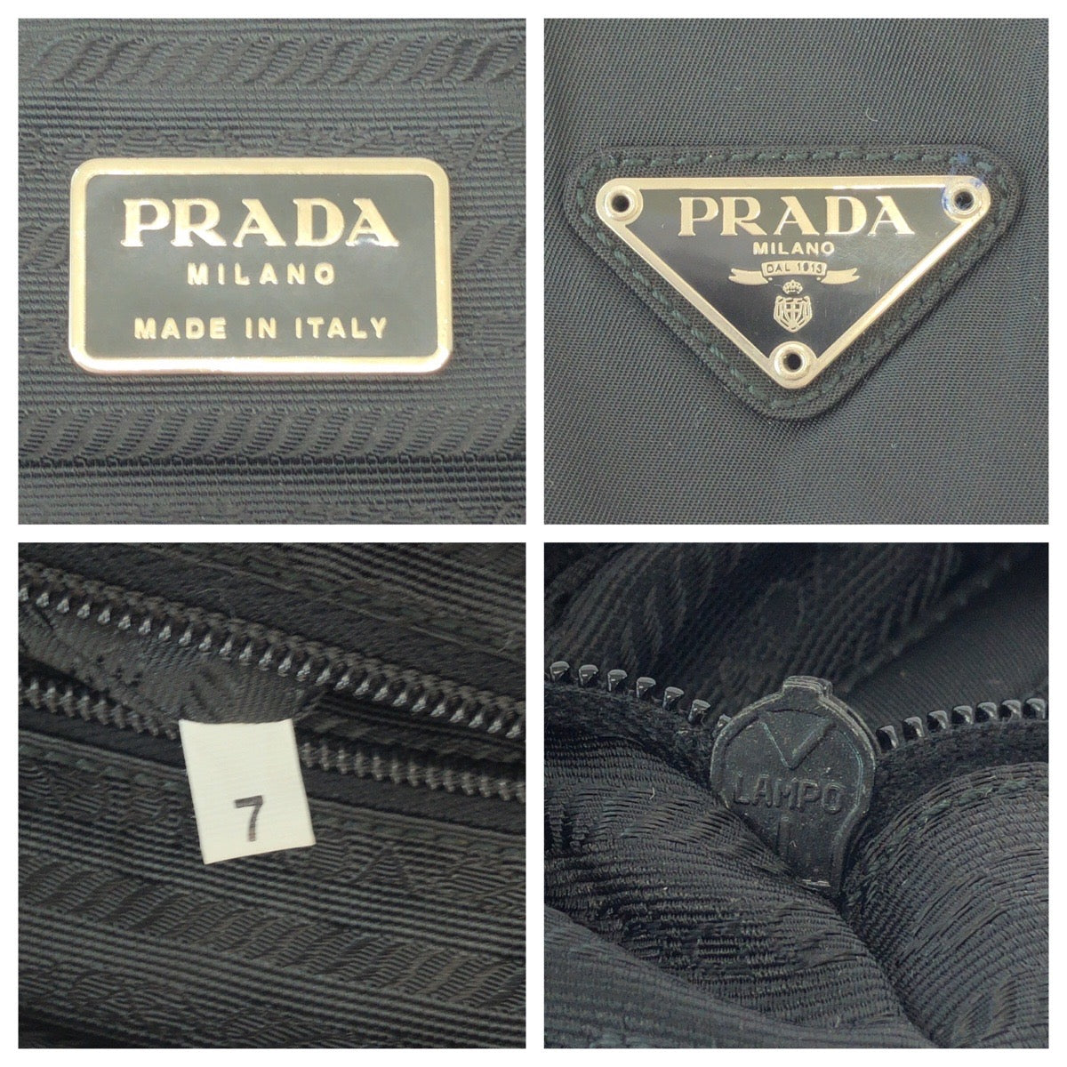 15552
PRADA プラダ テスート 三角ロゴプレート ブラック 黒 シルバー金具 ナイロン トートバッグ ショルダーバッグ  レディース