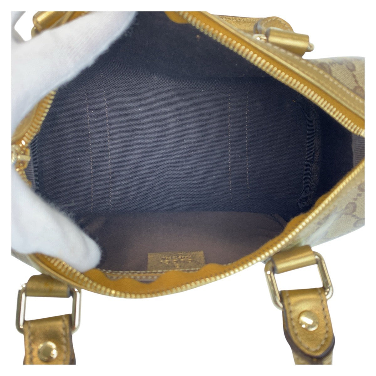 15553
GUCCI グッチ GGクリスタル ベージュ ゴールド ゴールド金具 PVC 193604 ハンドバッグ ミニボストンバッグ  レディース