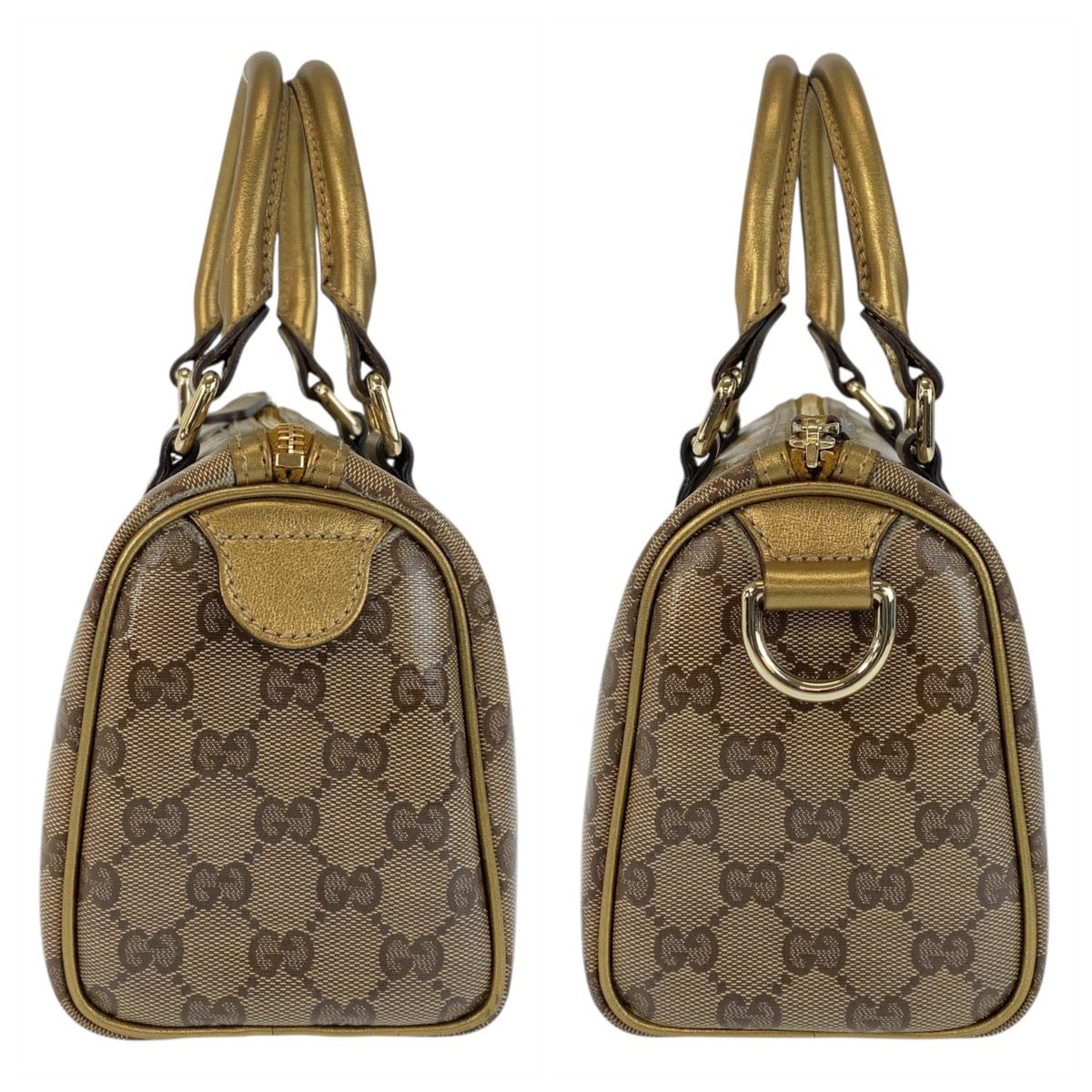 15553
GUCCI グッチ GGクリスタル ベージュ ゴールド ゴールド金具 PVC 193604 ハンドバッグ ミニボストンバッグ  レディース