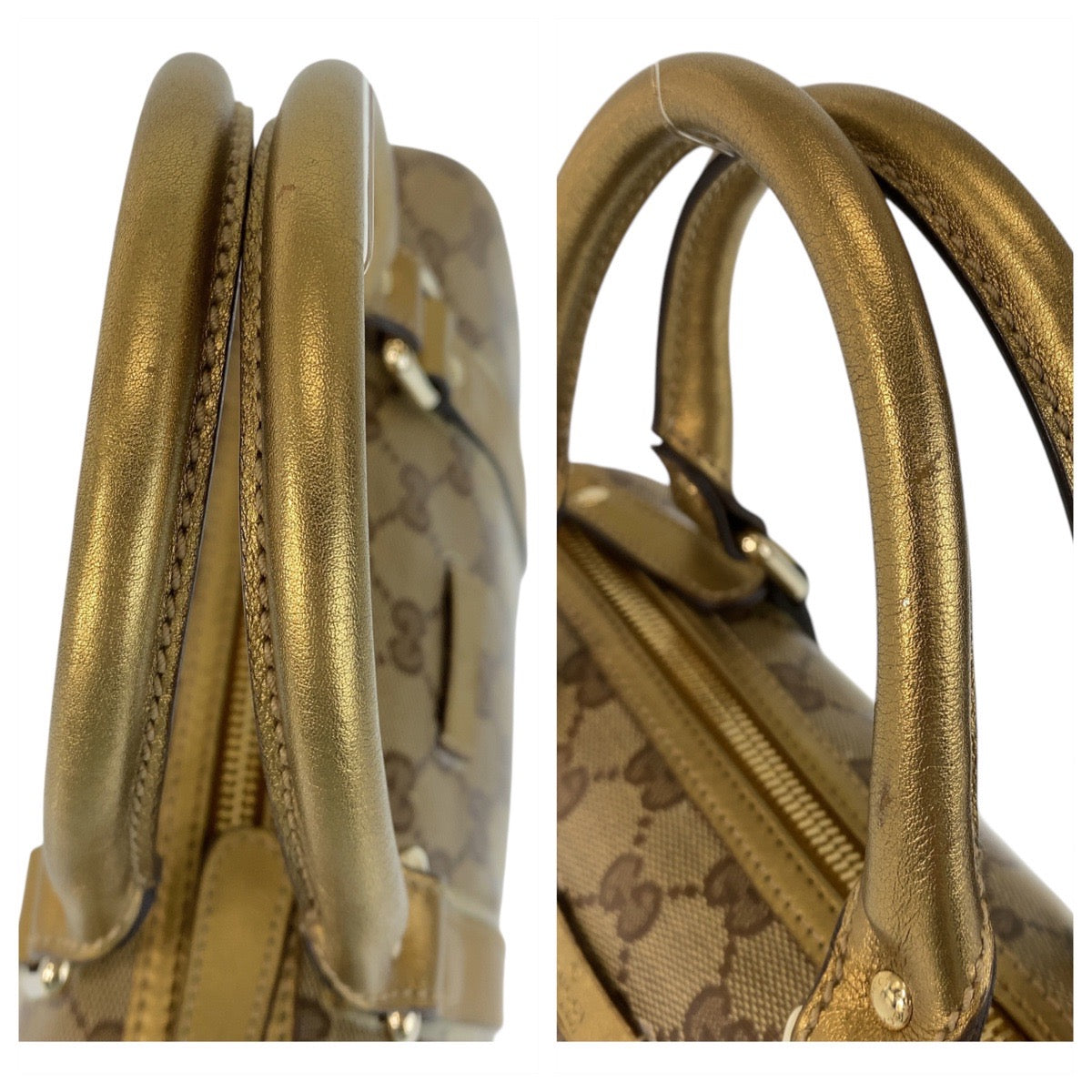 15553
GUCCI グッチ GGクリスタル ベージュ ゴールド ゴールド金具 PVC 193604 ハンドバッグ ミニボストンバッグ  レディース