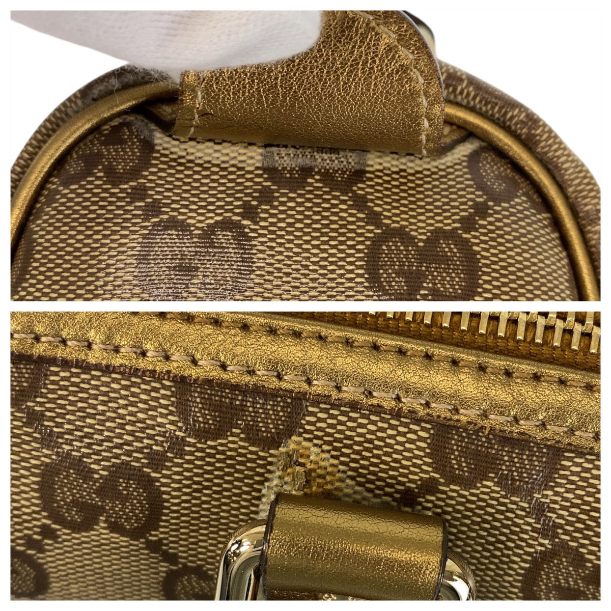 15553
GUCCI グッチ GGクリスタル ベージュ ゴールド ゴールド金具 PVC 193604 ハンドバッグ ミニボストンバッグ  レディース