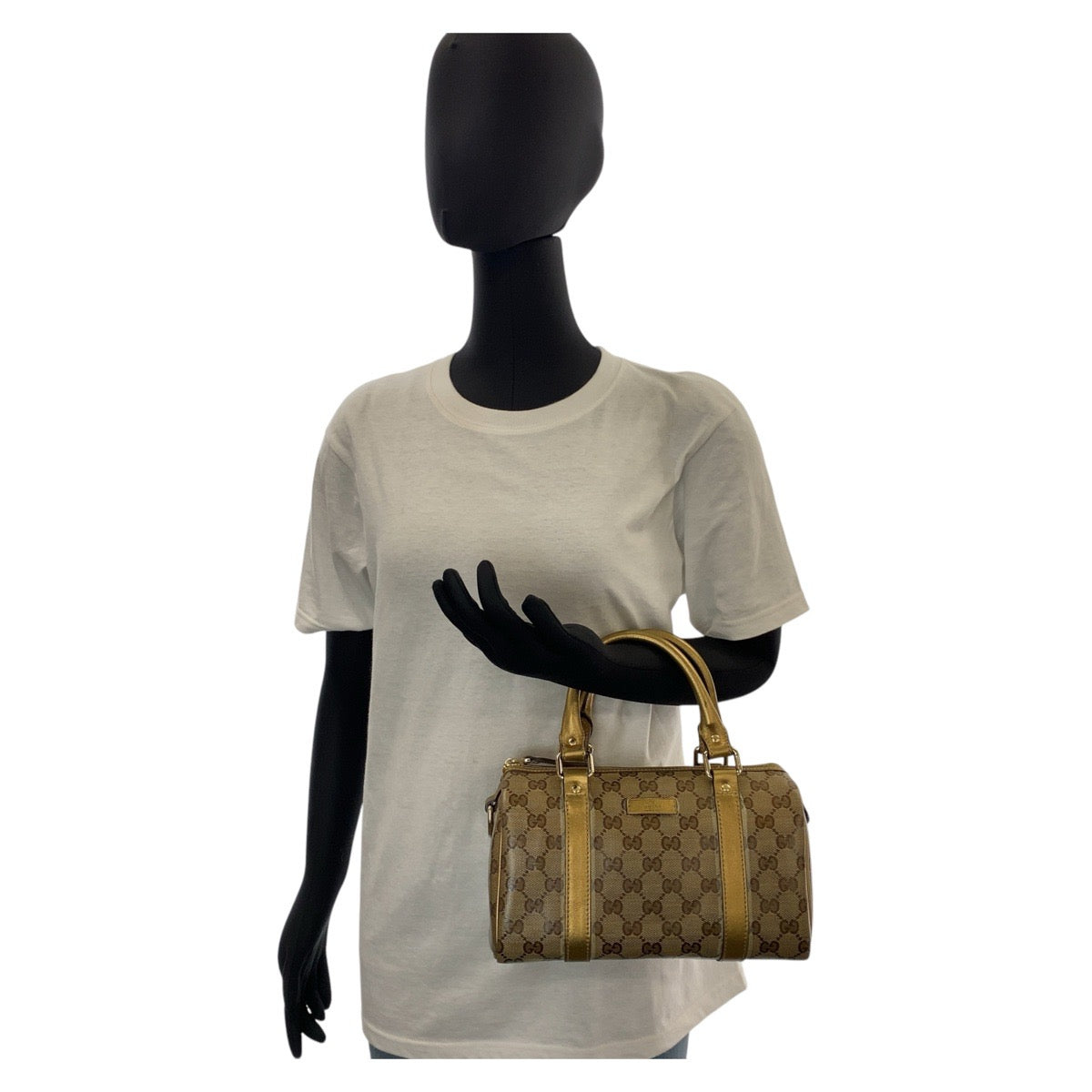 15553
GUCCI グッチ GGクリスタル ベージュ ゴールド ゴールド金具 PVC 193604 ハンドバッグ ミニボストンバッグ  レディース