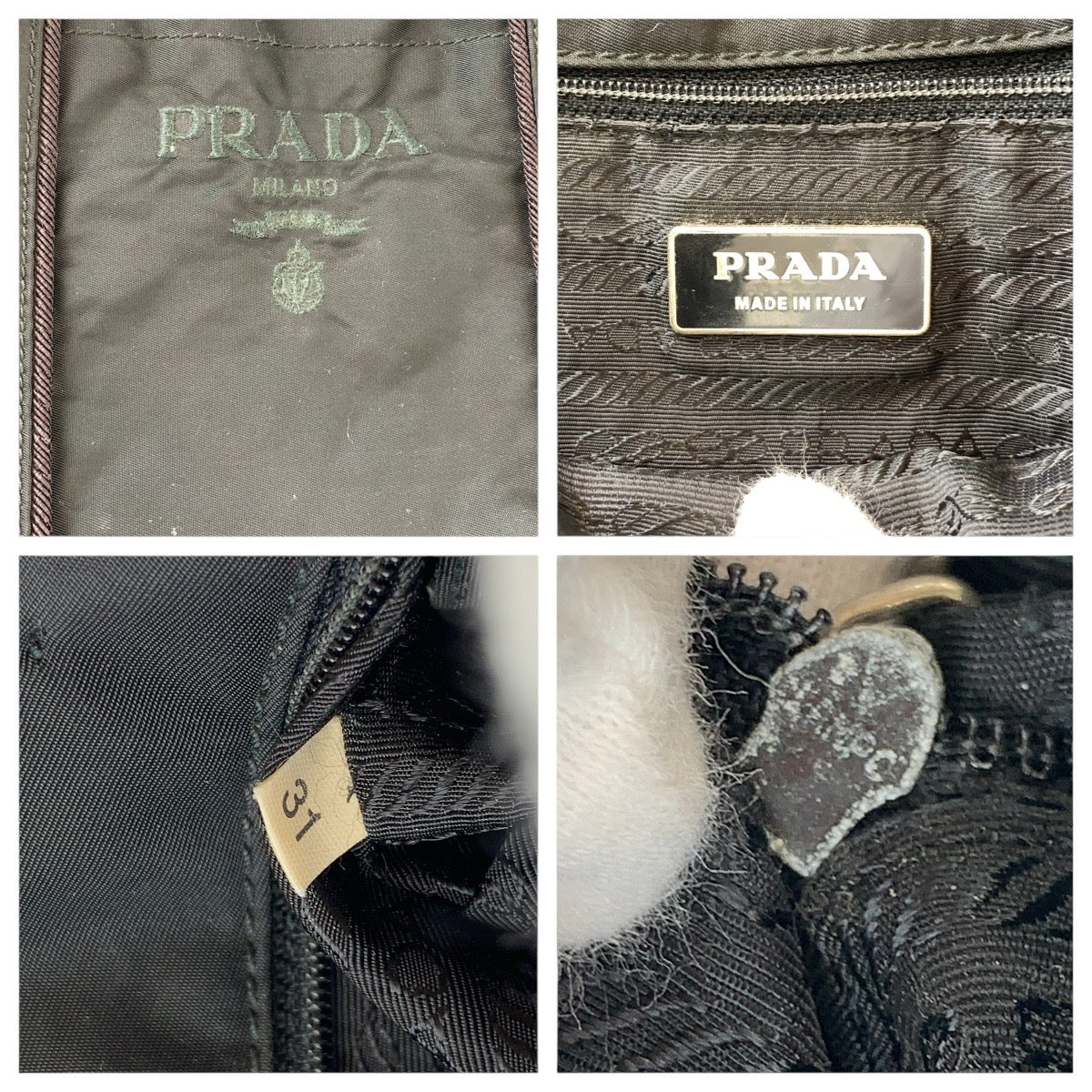 15554
PRADA プラダ テスート ブラック 黒 シルバー金具 ナイロン トートバッグ ハンドバッグ  レディース