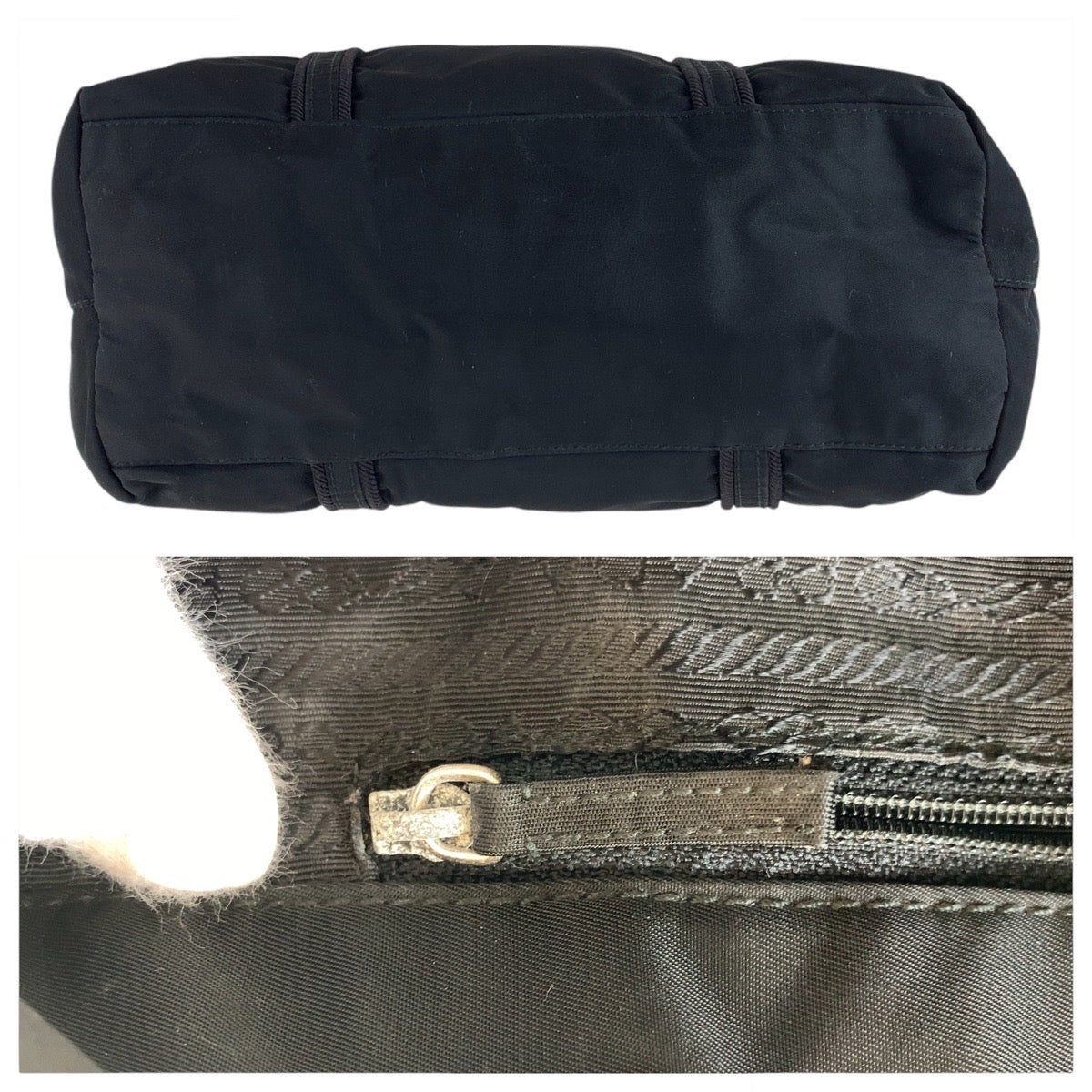 15554
PRADA プラダ テスート ブラック 黒 シルバー金具 ナイロン トートバッグ ハンドバッグ  レディース