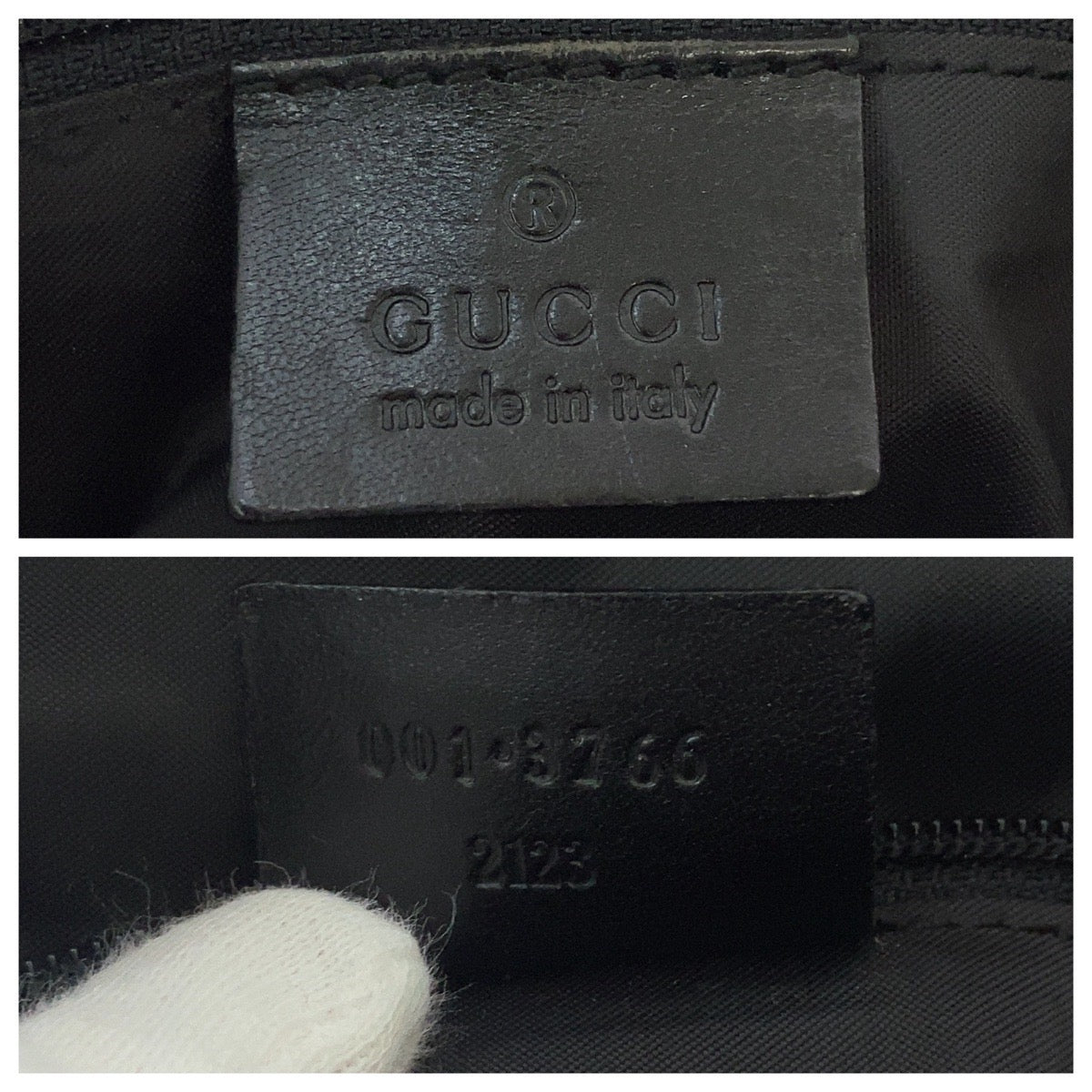 15555
GUCCI グッチ ブラック 黒 シルバー金具 レザー 001 3766 ショルダーバッグ  レディース