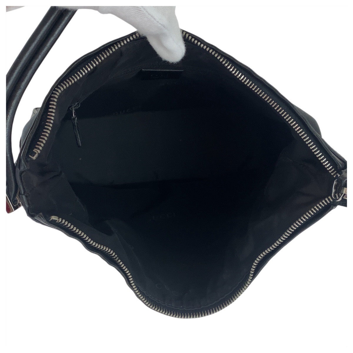 15555
GUCCI グッチ ブラック 黒 シルバー金具 レザー 001 3766 ショルダーバッグ  レディース