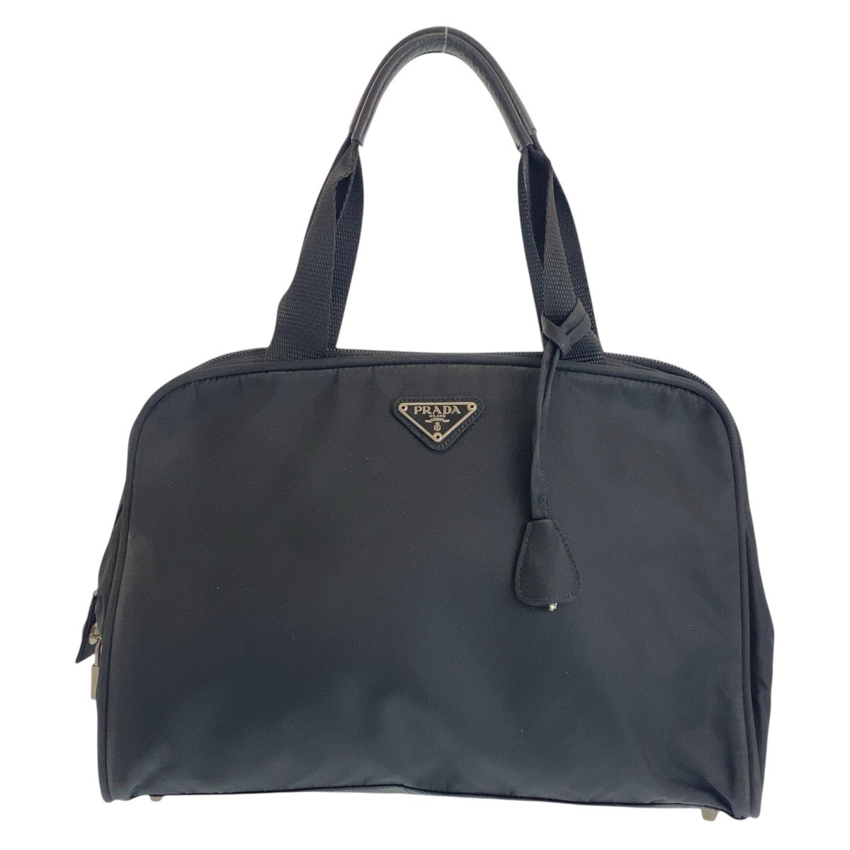 15556
PRADA プラダ テスート 三角ロゴプレート ブラック 黒 シルバー金具 ナイロン トートバッグ ハンドバッグ  レディース