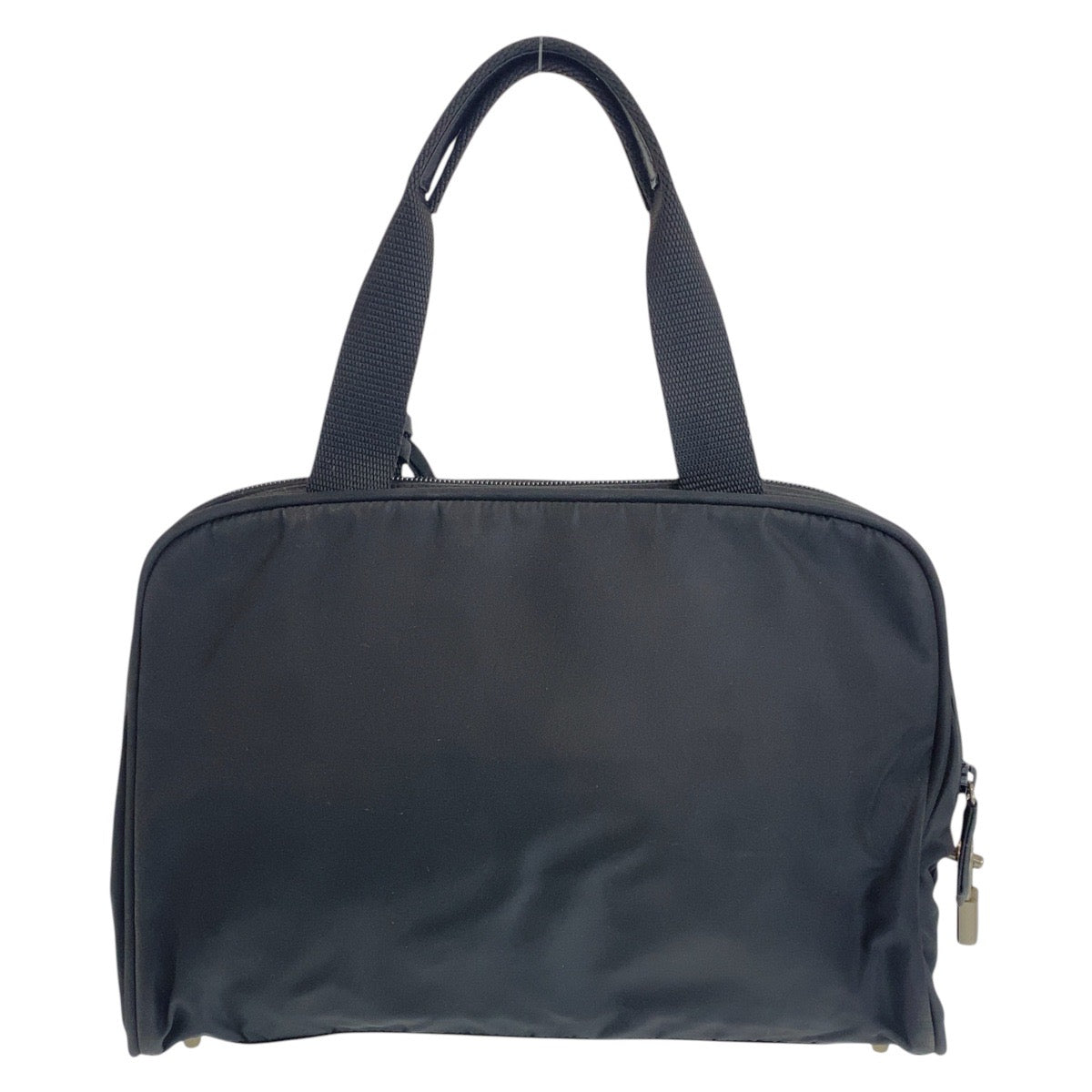 15556
PRADA プラダ テスート 三角ロゴプレート ブラック 黒 シルバー金具 ナイロン トートバッグ ハンドバッグ  レディース