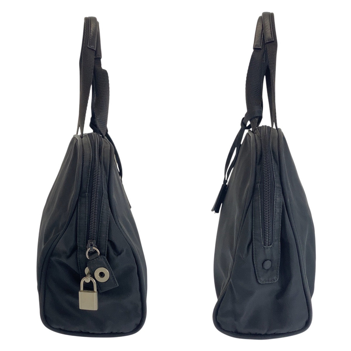 15556
PRADA プラダ テスート 三角ロゴプレート ブラック 黒 シルバー金具 ナイロン トートバッグ ハンドバッグ  レディース