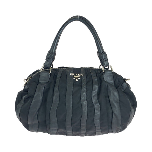 15558
PRADA プラダ テスート クリムソン ブラック 黒 シルバー金具 ナイロン / レザー BL0538 ハンドバッグ トートバッグ ショルダーバッグ  レディース