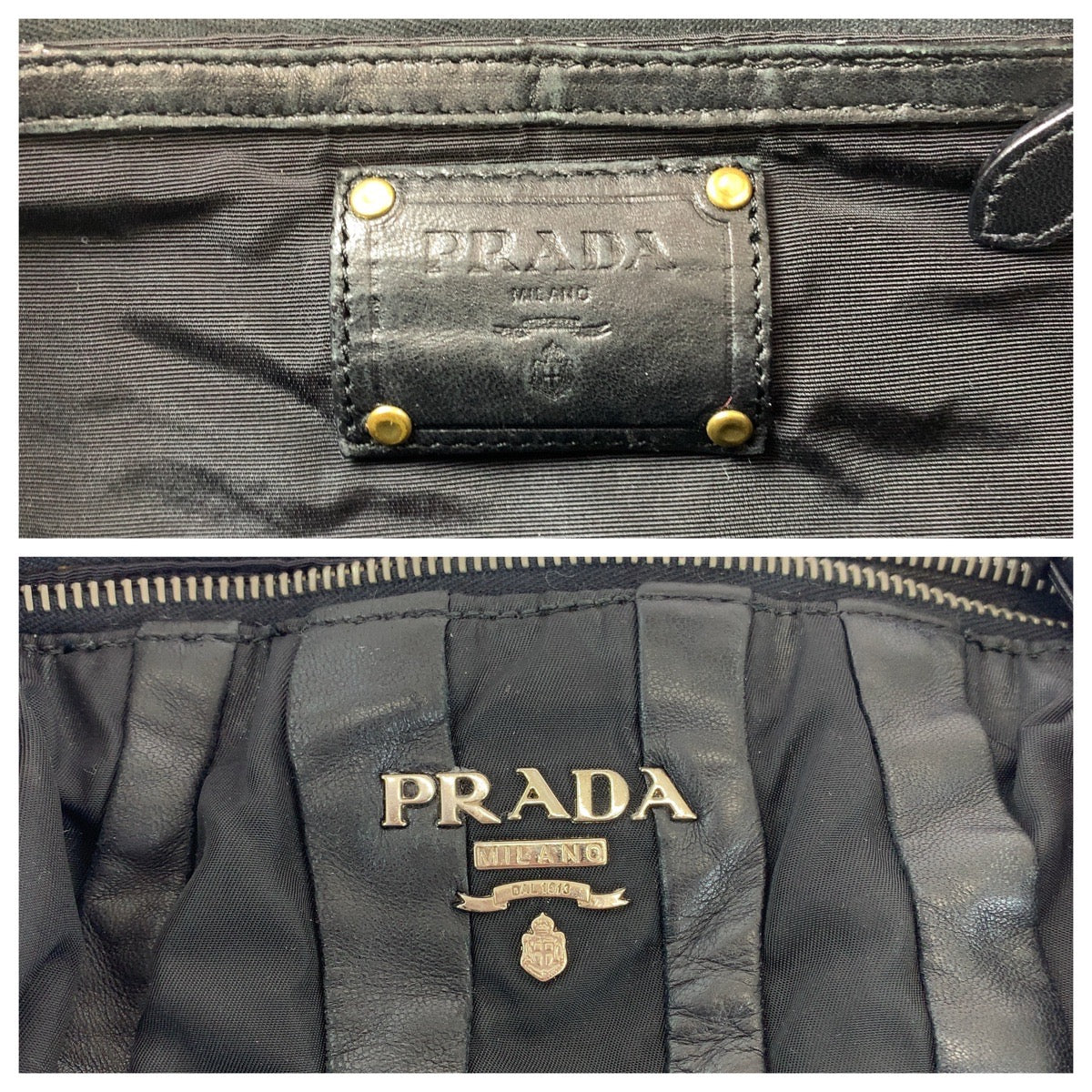 15558
PRADA プラダ テスート クリムソン ブラック 黒 シルバー金具 ナイロン / レザー BL0538 ハンドバッグ トートバッグ ショルダーバッグ  レディース