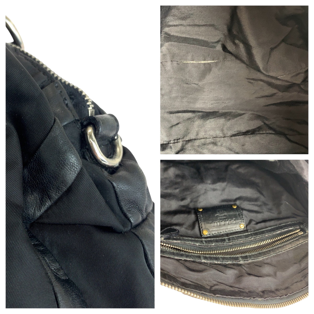 15558
PRADA プラダ テスート クリムソン ブラック 黒 シルバー金具 ナイロン / レザー BL0538 ハンドバッグ トートバッグ ショルダーバッグ  レディース