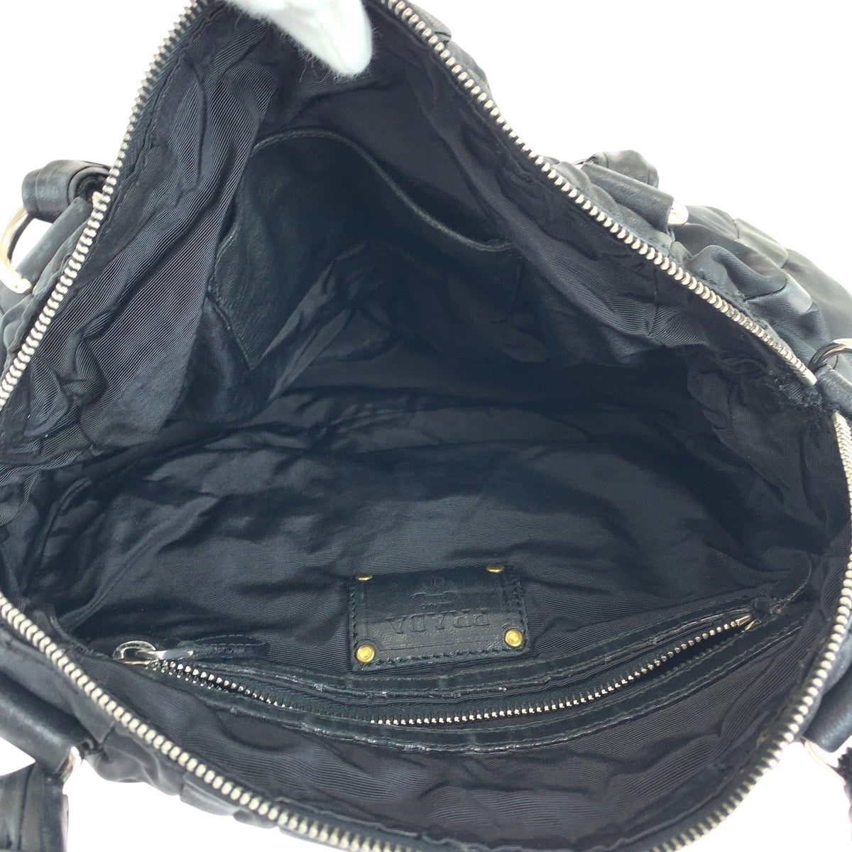 15558
PRADA プラダ テスート クリムソン ブラック 黒 シルバー金具 ナイロン / レザー BL0538 ハンドバッグ トートバッグ ショルダーバッグ  レディース