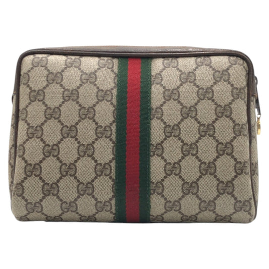 15559
GUCCI グッチ シェリーライン ブラウン ゴールド金具 GGスプリームキャンバス 98 16 014 クラッチバッグ セカンドバッグ ポーチ 男女兼用  レディース