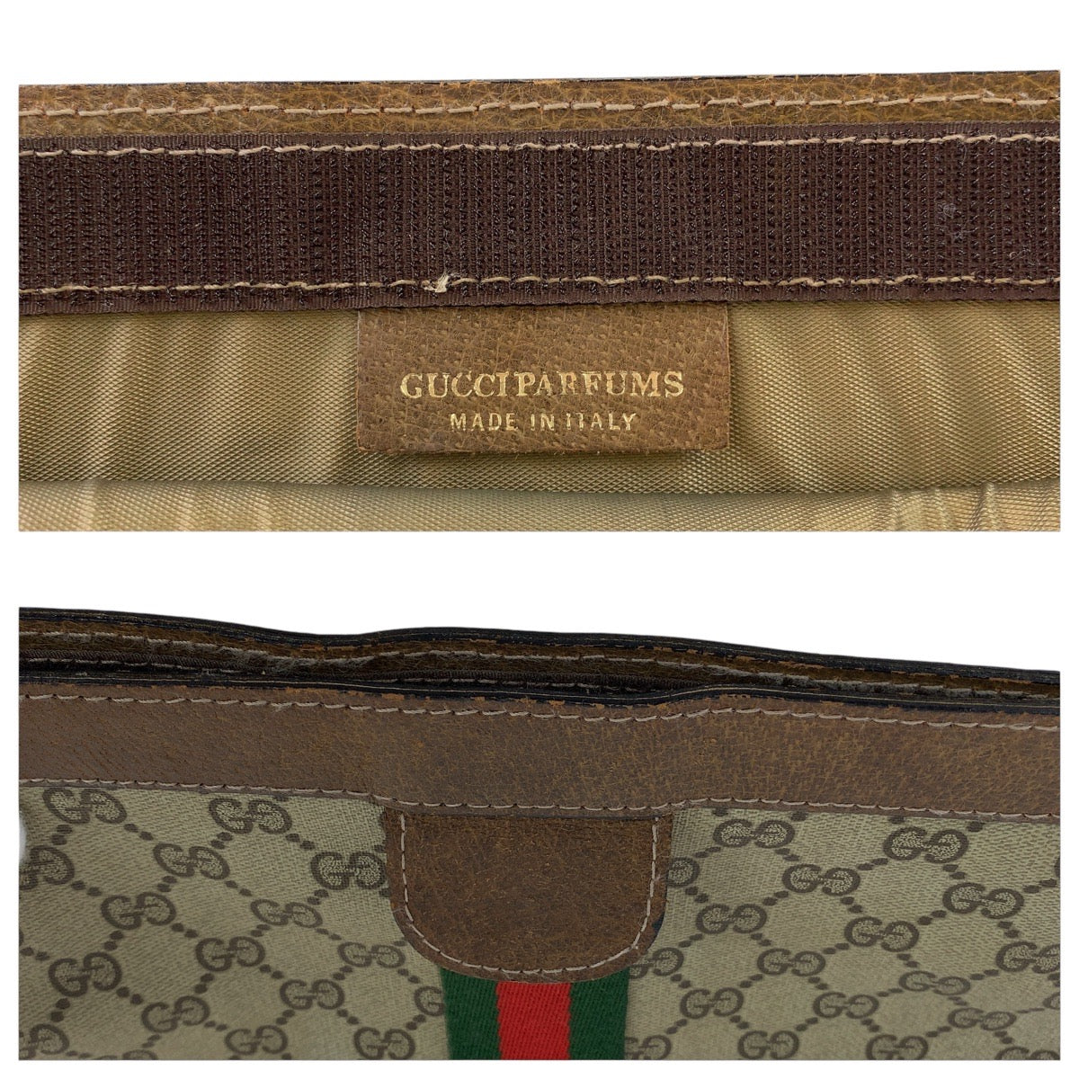 15560
GUCCI グッチ ヴィンテージ オールドグッチ シェリーライン ブラウン GGスプリームキャンバス / レザー クラッチバッグ セカンドバッグ 男女兼用  レディース