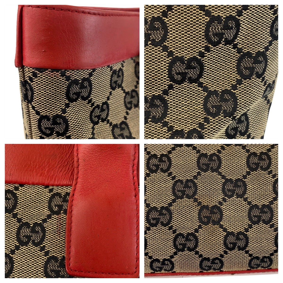15564
GUCCI グッチ ベージュ レッド GGキャンバス / レザー 002 1119 トートバッグ ショルダーバッグ  レディース